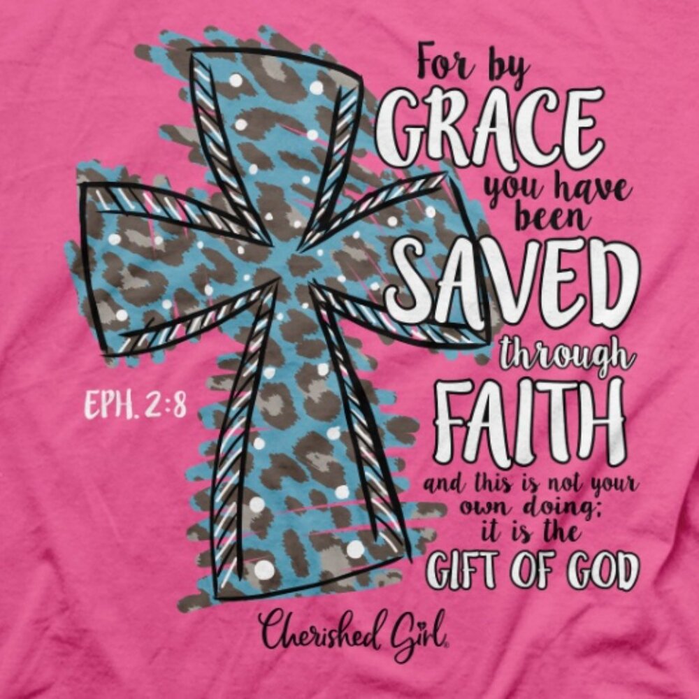 Kerusso Cherished Girl Leopard Cross Adult Woman's T-Shirt - New - Picture 3 of 4
